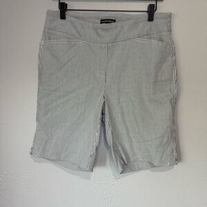 Gray Striped Women Shorts